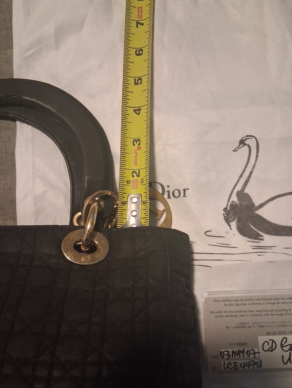 ✅ Authentic Vintage lady Dior Black Quilted Handbag - Picture 14 of 14